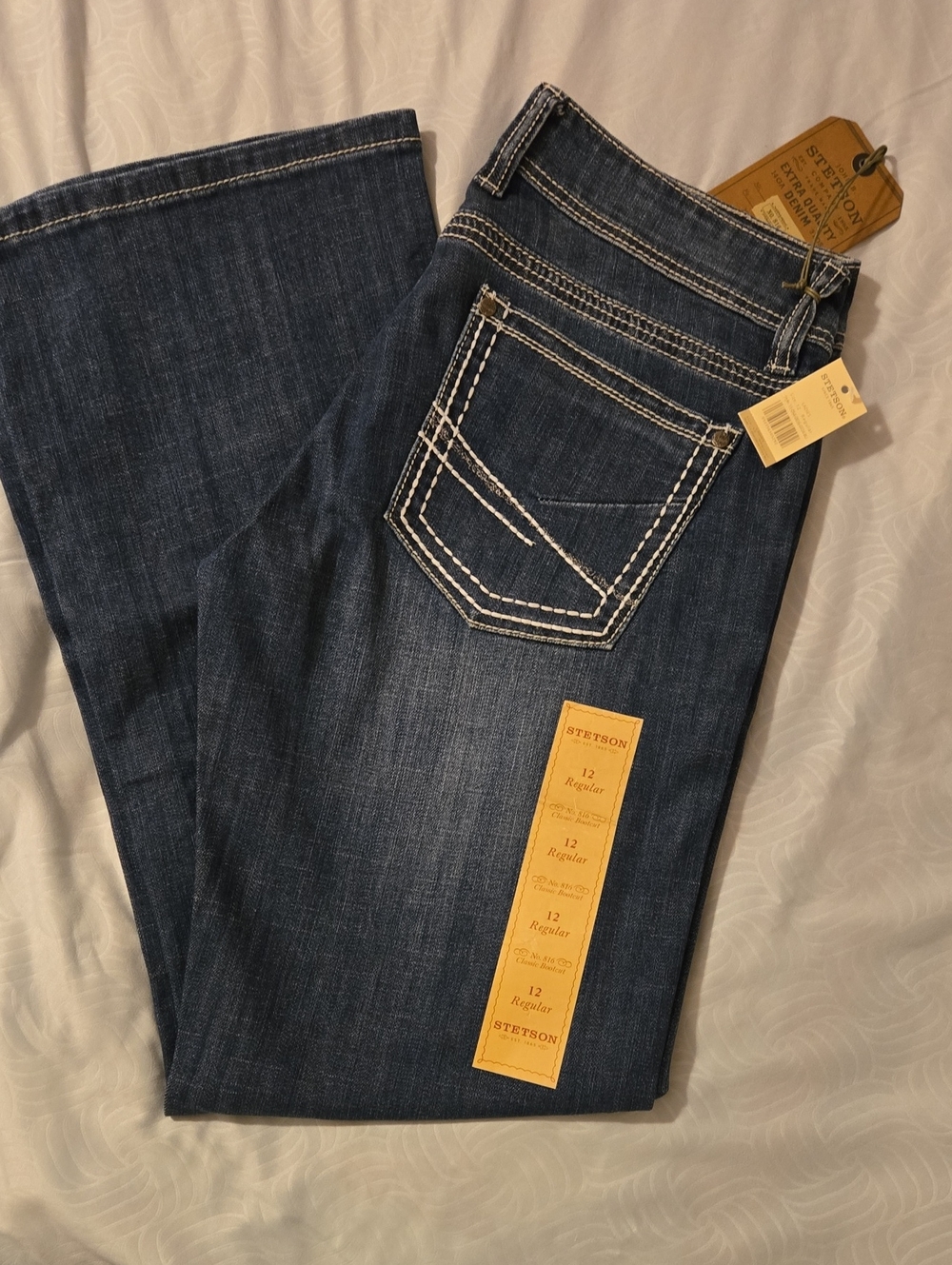Stetson Women's Dark Indigo Boot Cut Jeans with Contrast Stitching